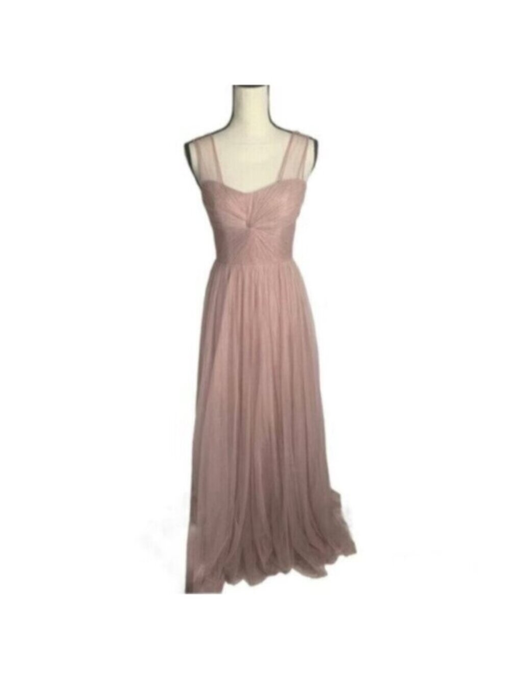 Reverly Blush Tulle Illusion Neckline Evening Gown - Picture 7 of 13